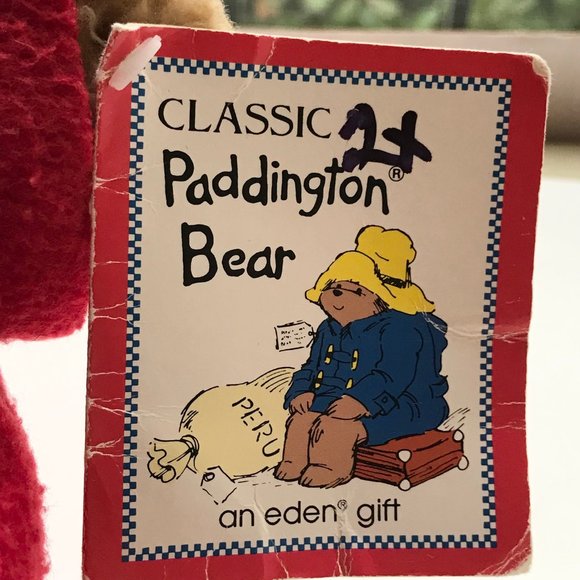 Eden Paddington Bear Plush Teddy Stuffed Animal Darkest Peru to London Red Blue - Picture 7 of 14